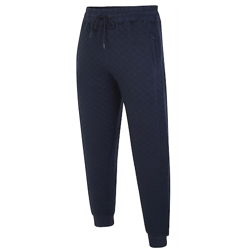 KAM Quilted Jersey Jogging Bottoms Navy